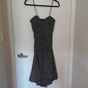 EUC beautiful black/beige patterned midi  dress